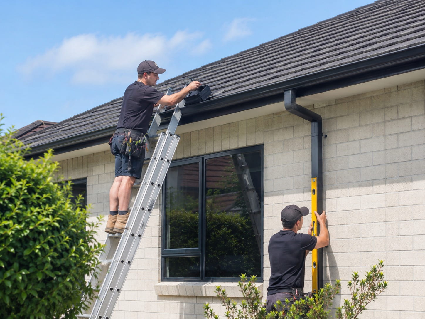 Gutter repair work on an Auckland home