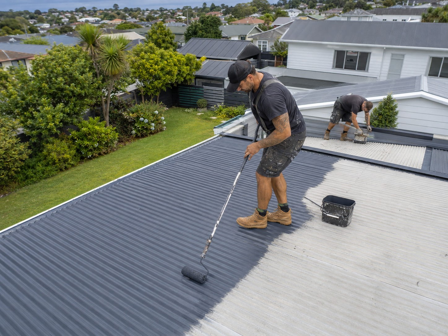 Auckland roofing contractor inspecting a roof surface