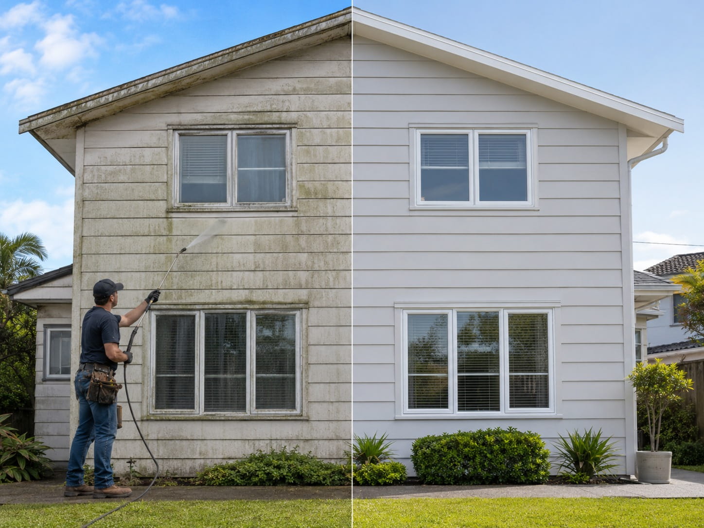 House washing Auckland NZ soft wash